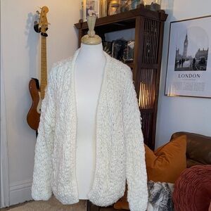 H&M Cream Chunky Cable-Knit Cardigan
